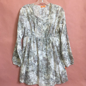 Floral Gray SohoTunic Top Blouse